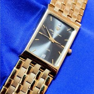 Jules Jurgensen 7274 Vintage Tank Gold Tone Men's Watch EUC